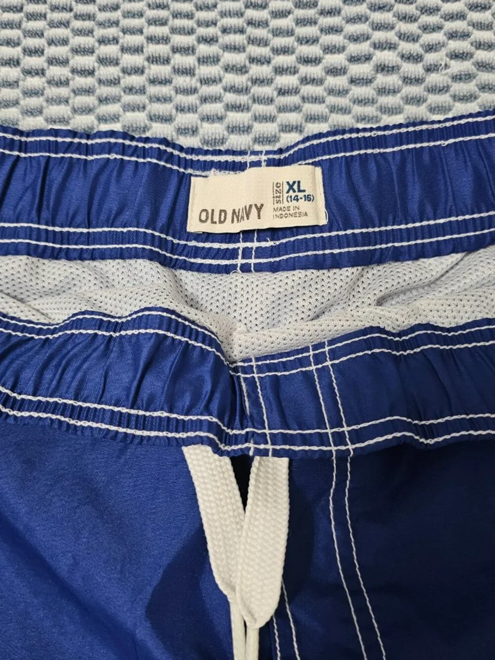 OLD Navy Blue White Stripe Board Beach Swim Trunks Shorts  Boys - Size XL 14-16